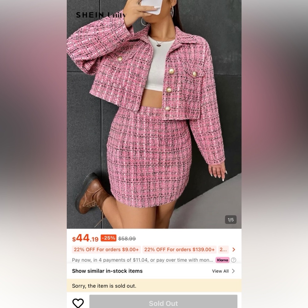SHEIN tweeded set
